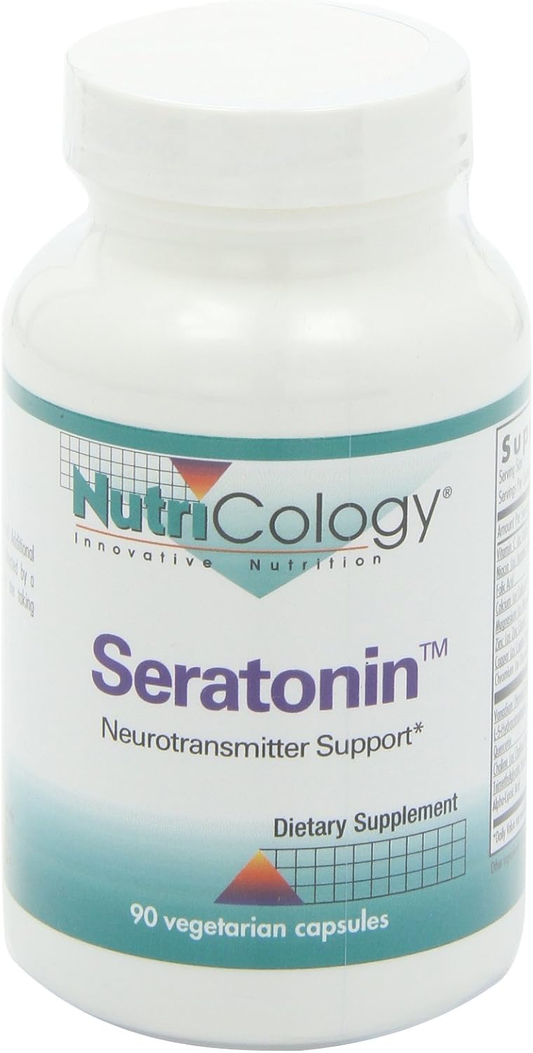 Nutricology Suplemento de seratonina  Serotonina para hombres y mujeres, apoyo calmante, 5-HTP, sueño sereno, norepinefrina, cápsulas vegetarianas