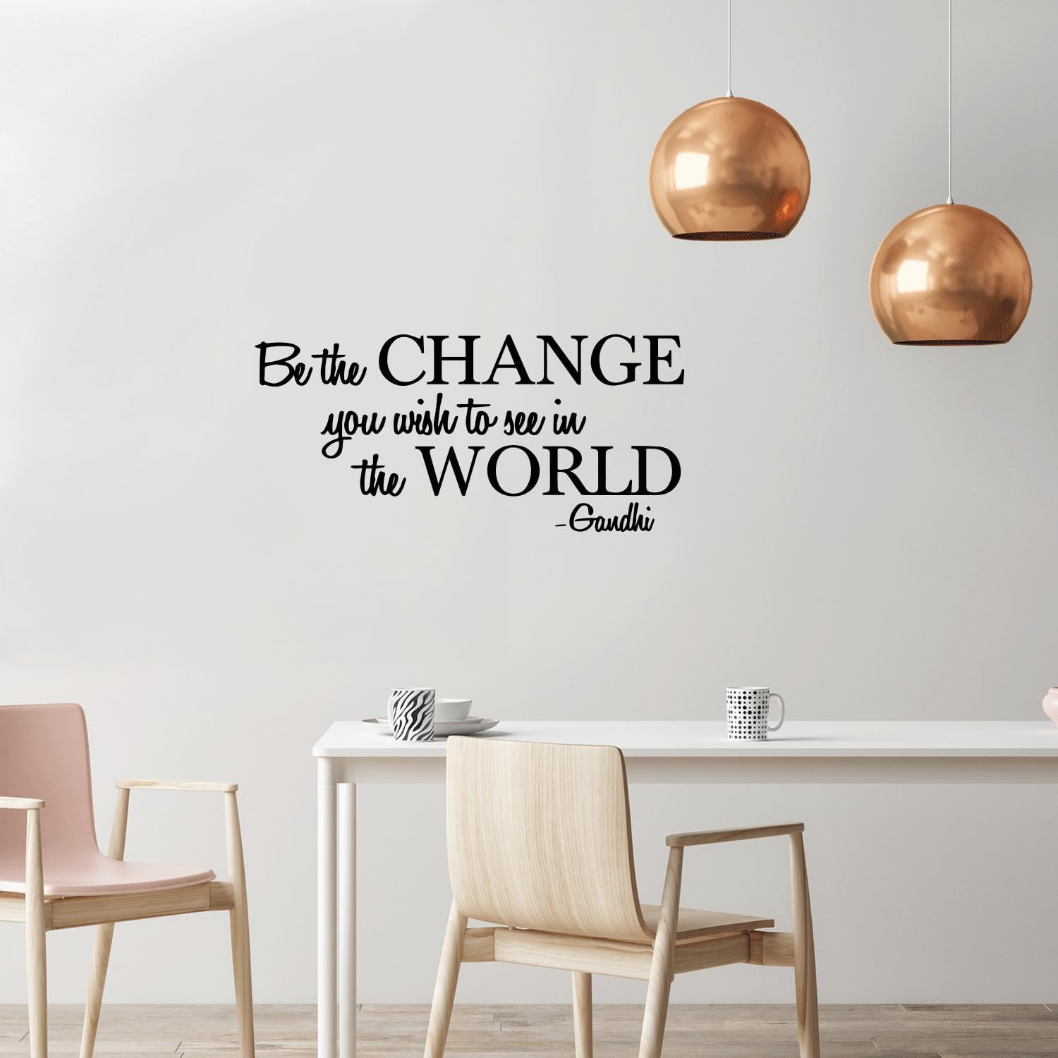 Aurabeam Calcomanía de vinilo para pared, con frase inspiradora de Gandhi, 13 x 28 pulgadas, decoración artística de pared para sala de estar,