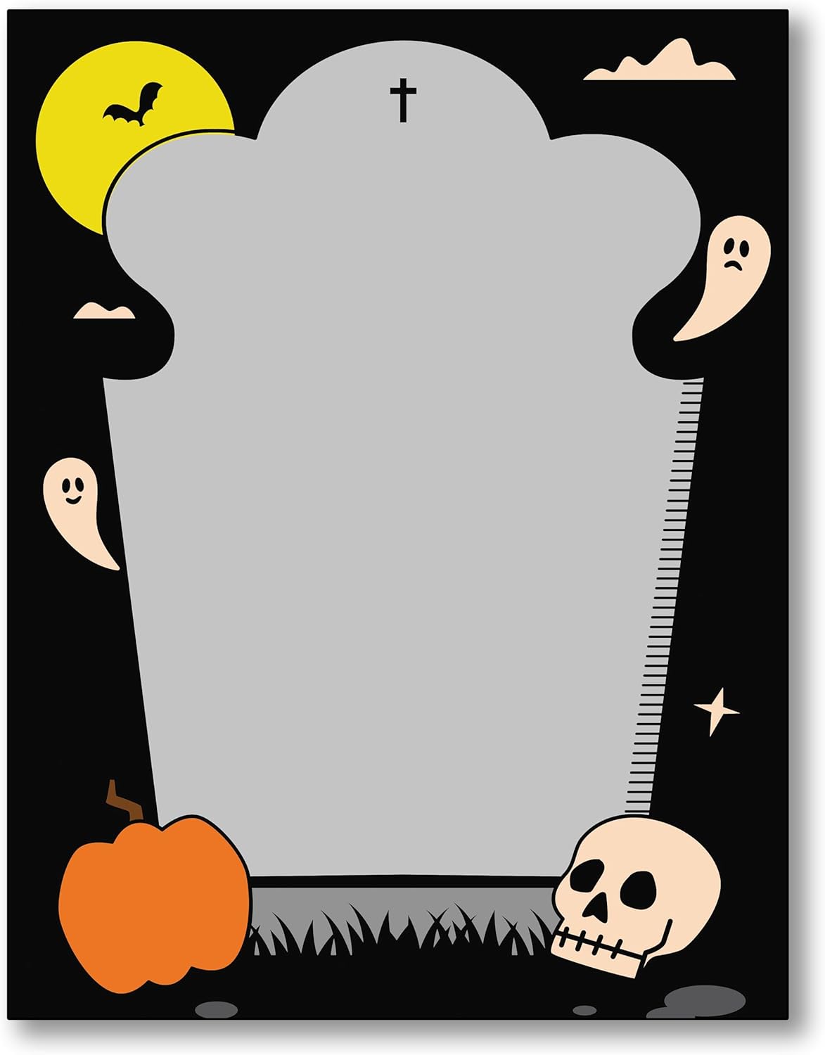 Papel de papelería espeluznante para cementerio de Halloween, 80 hojas, membrete de otoño para festivales y fiestas