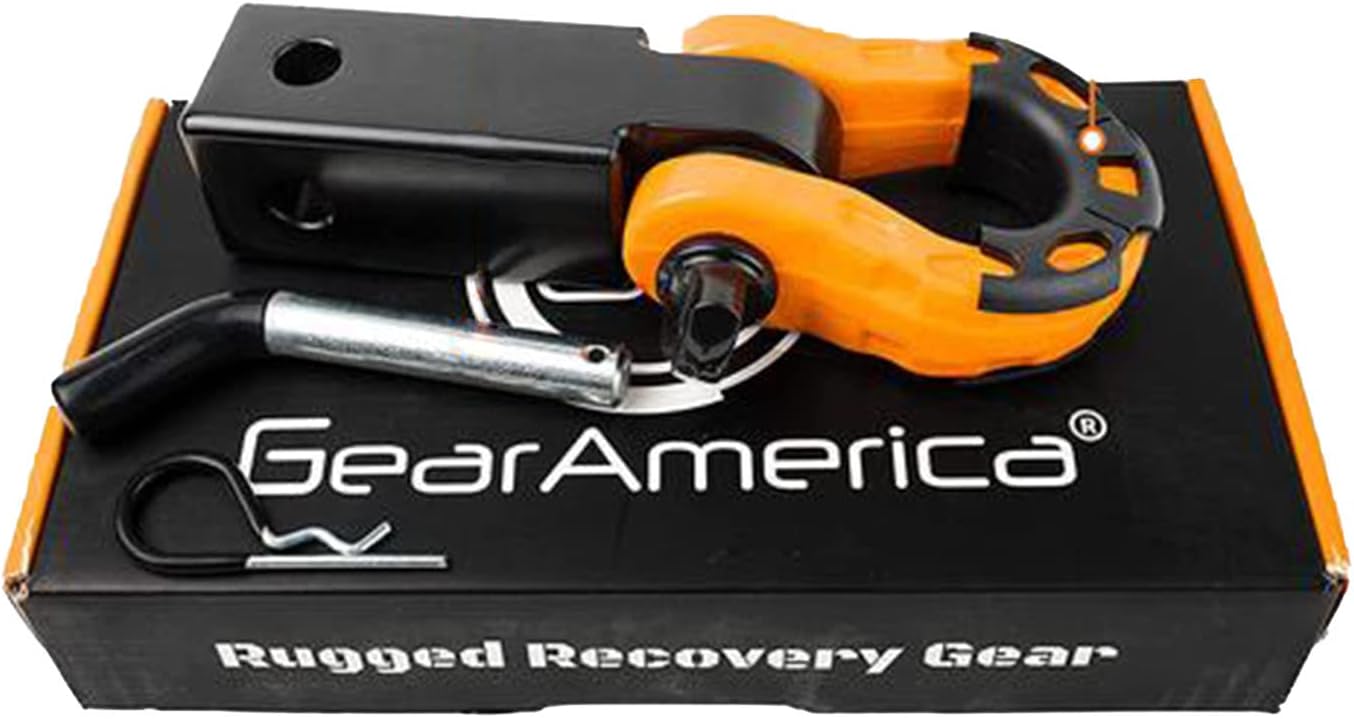 GearAmerica – Receptor de enganche de aluminio de 2 x 2 pulgadas y grillo Mega – 32,000 libras (16T) MBS, 16,000 libras (8T) WLL – Para remolque