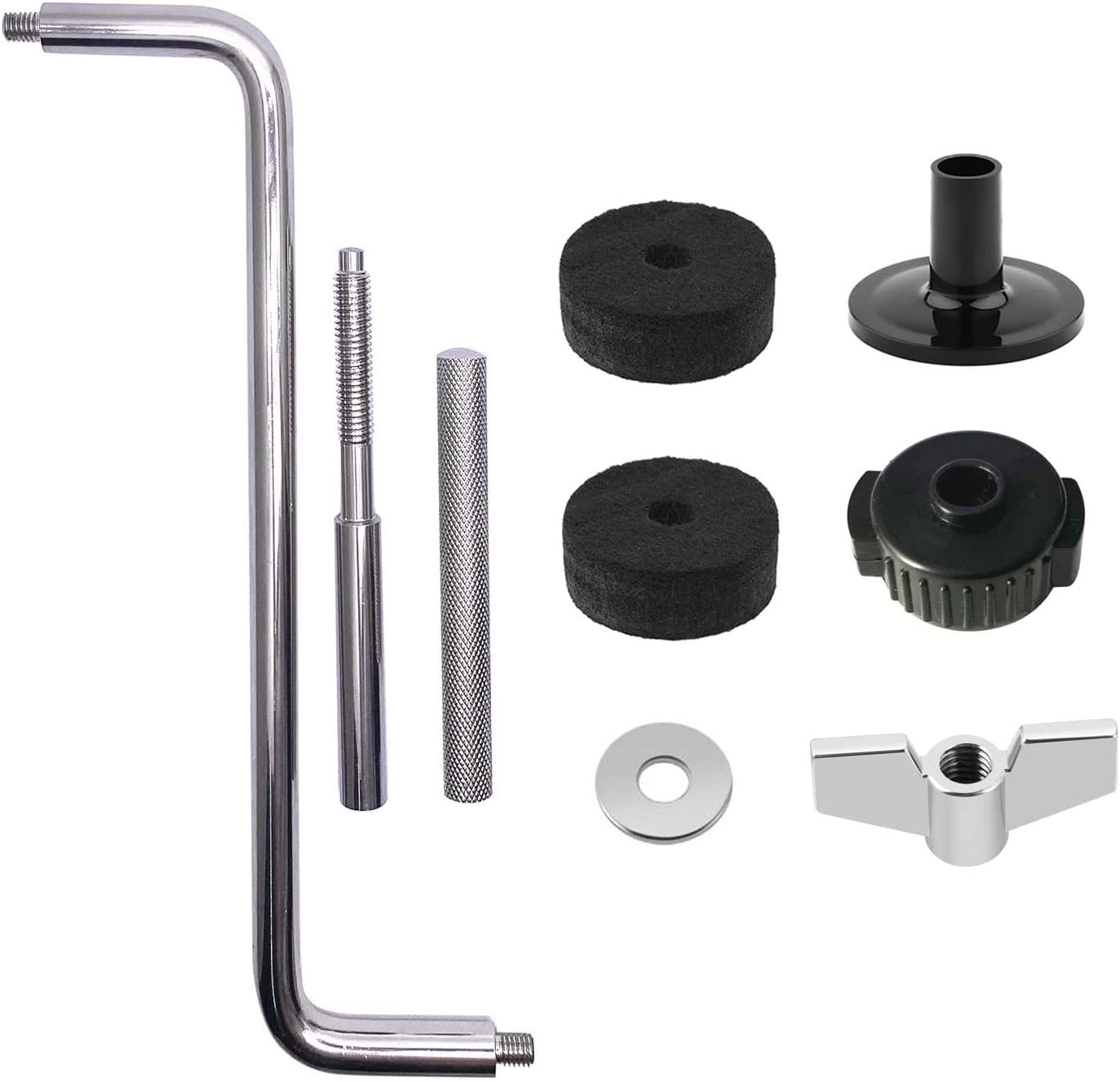 Soporte de abrazaderas de extensión de tambor + brazo de pluma de platillo en forma de Z con tuerca de ajuste rápido para soportes y soportes de
