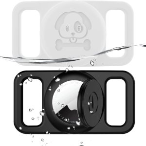 Paquete de 2 soportes impermeables para collar de perro AirTag compatibles con Apple AirTag, soporte de silicona oculto para Airtag Tracker, Paquete de 2 soportes impermeables para collar de perro AirTag compatibles con Apple AirTag, soporte de silicona oculto para Airtag Tracker,