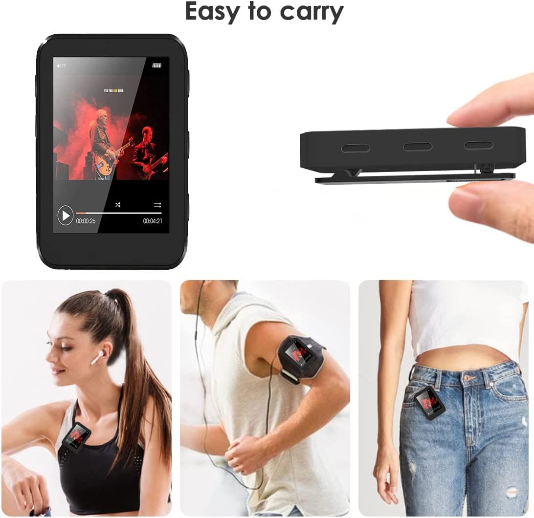 Reproductor de MP3, Hotechs HiFi 16GB reproductor de música con Bluetooth 5.0, con grabadora de vozvideovisor de fotoslibro electrónicoradio FM