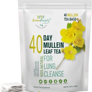 Té de hoja de gordolobo para limpieza de pulmones y apoyo inmunológico, 100% natural, sin cafeína, 40 bolsas de té Té de hoja de gordolobo para limpieza de pulmones y apoyo inmunológico, 100% natural, sin cafeína, 40 bolsas de té