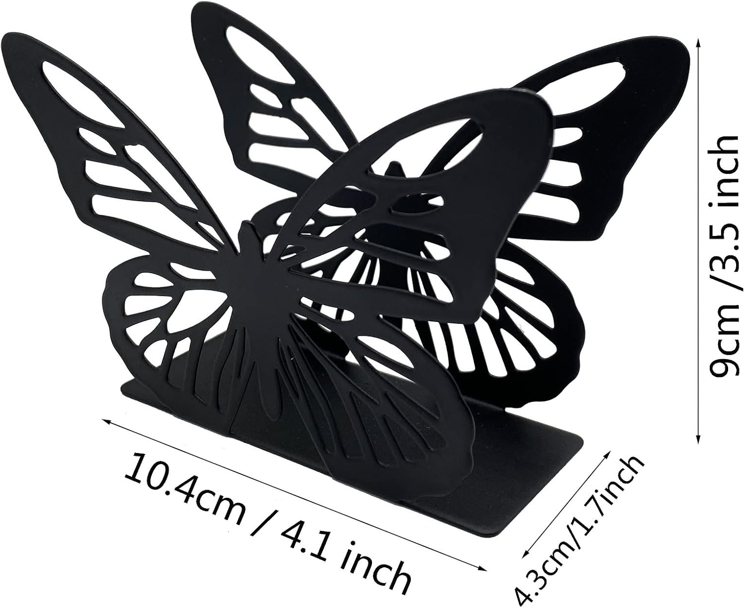MIAO JIN Servilletero de mariposa para cocina, servilletero, bar, cafetería, restaurante, servilleta de acero inoxidable negro para servilletas de