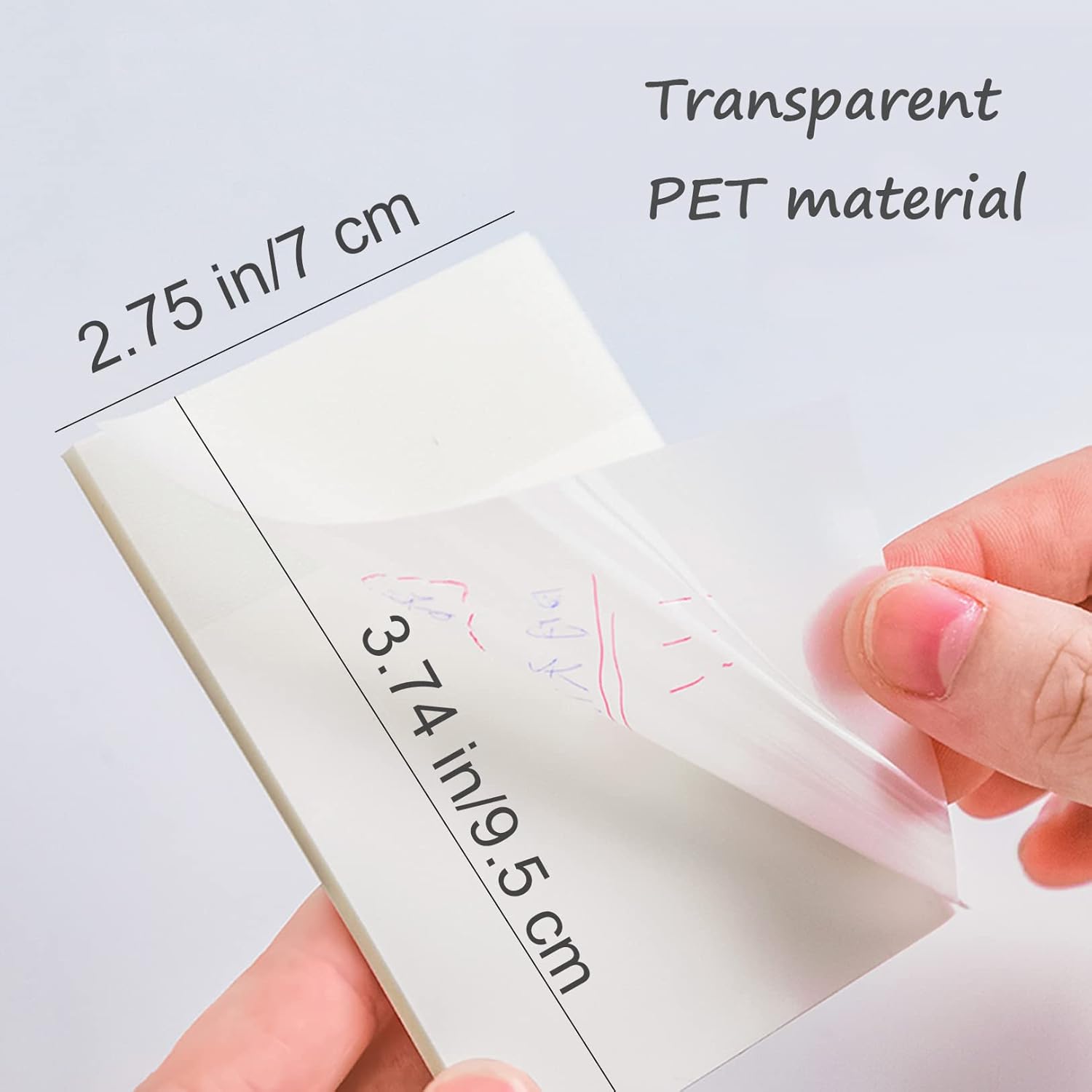 VANRA – Notas adhesivas transparentes de 3 x 3 pulgadas, protectores autoadhesivos impermeables para notas, protectores para escribir, paquete de