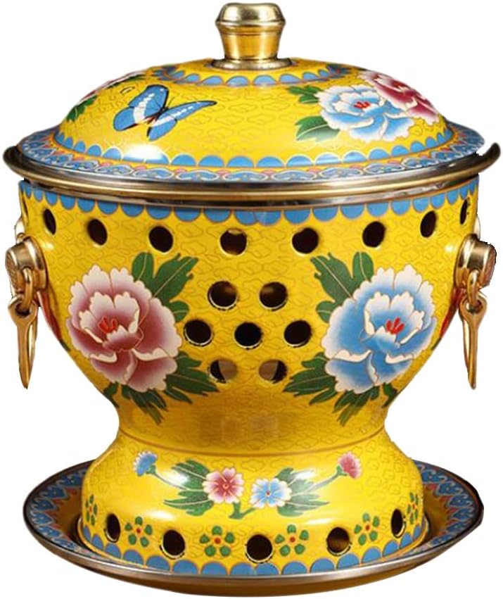 Olla de cobre pequeña de una sola persona Old Beijing Olla caliente de vaca pequeña gorda china tradicional Cloisonne Hot Pot Comercial Alcohol