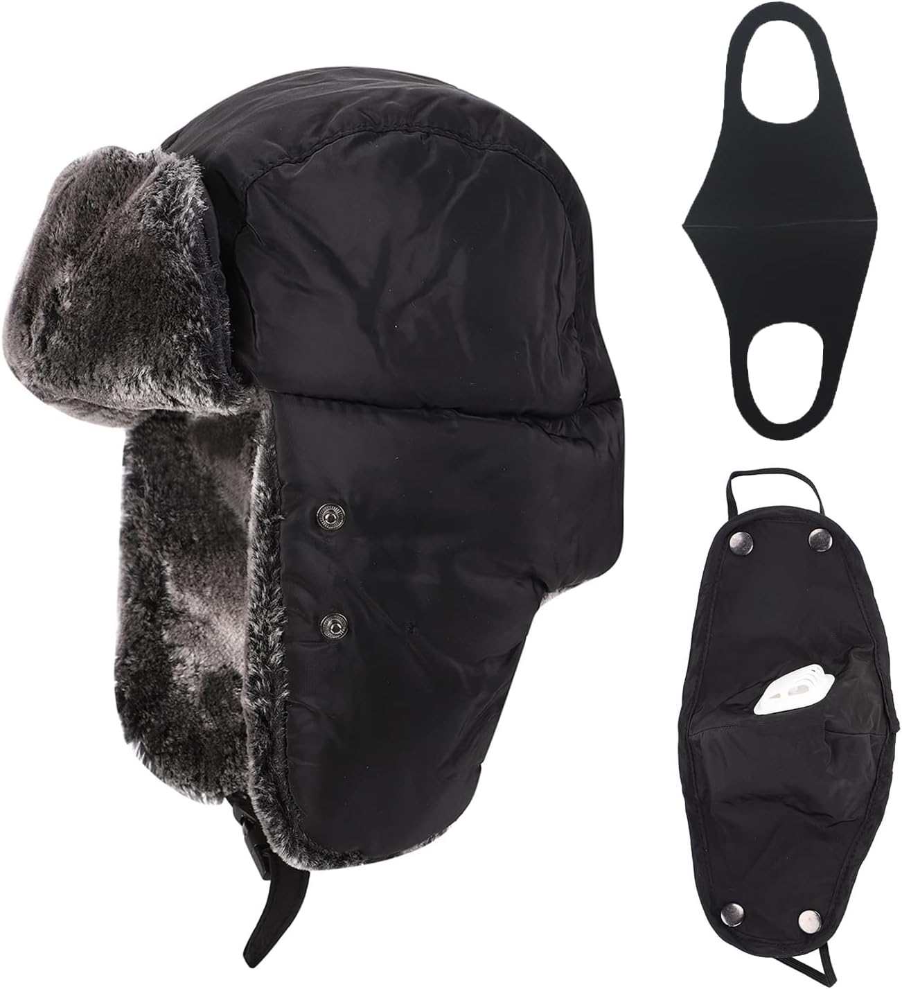 Sombrero de esquí para niños, diseño de trampa, térmico, ruso, cálido, impermeable, resistente al viento, cubierta al aire libre, caza, snowboard,