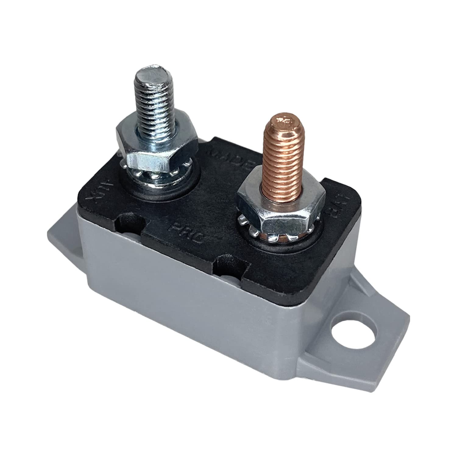 Disyuntor de reinicio automático de 12 V – 24 V de 5 amperios con perno de cubierta para automóviles, marina, remolques (5A, 2 unidades)