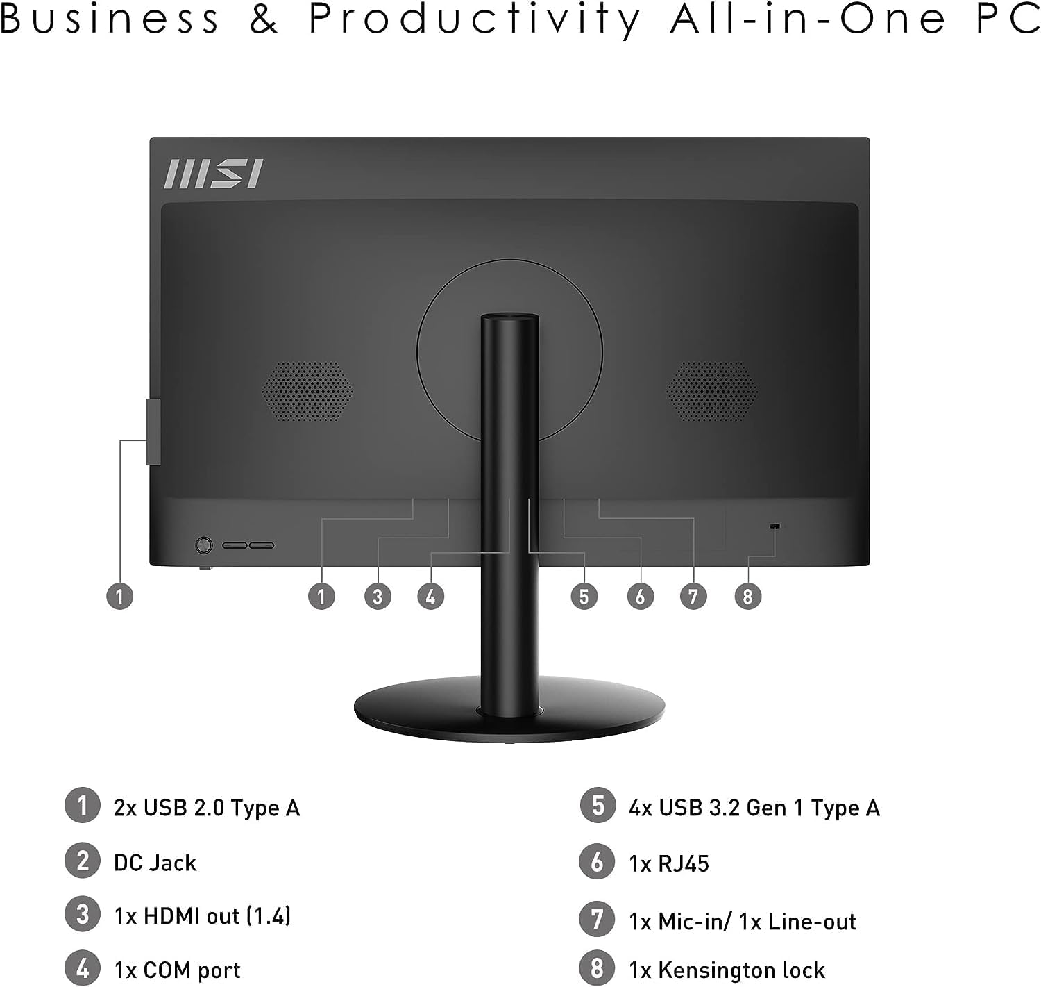 MSI Escritorio para computadora todo en uno, pantalla FHD IPS de 23.8″, memoria de 32 GB, SSD de 2 TB, procesador Intel Core de cuatro núcleos hasta