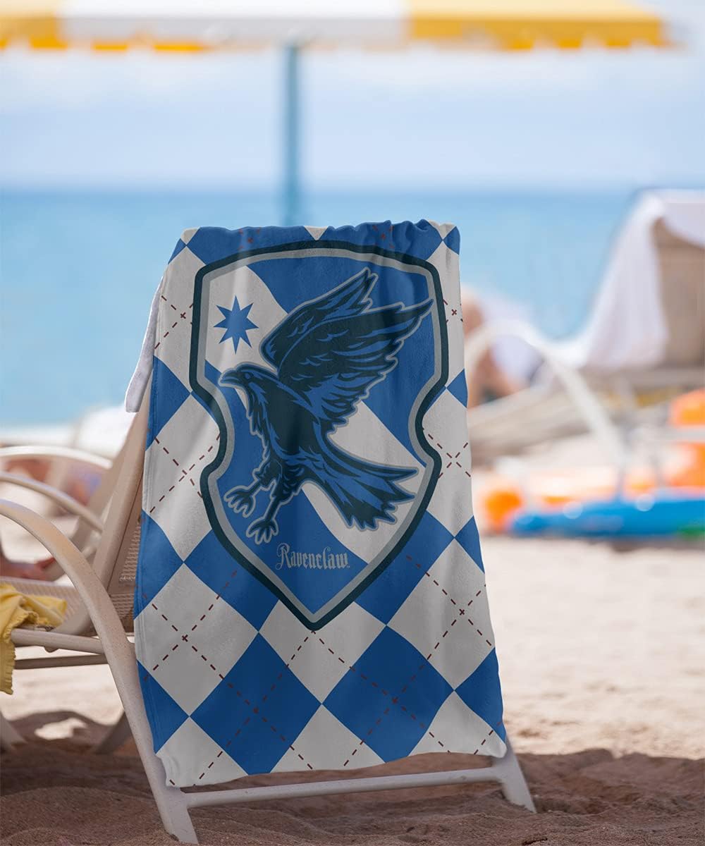 LOGOVISION Harry Potter Ravenclaw Plaid Sigil – Toalla de playa con licencia oficial de 30 x 60 pulgadas