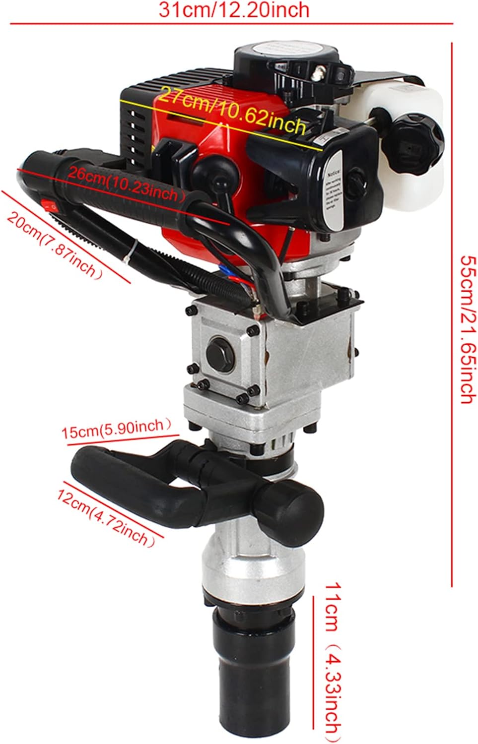2 tiempos Gasolina Power T Post Driver Pila Motor Cerca Post Hole Digger 32.6CC Gas-Powered Farm & Home Series Post Driver