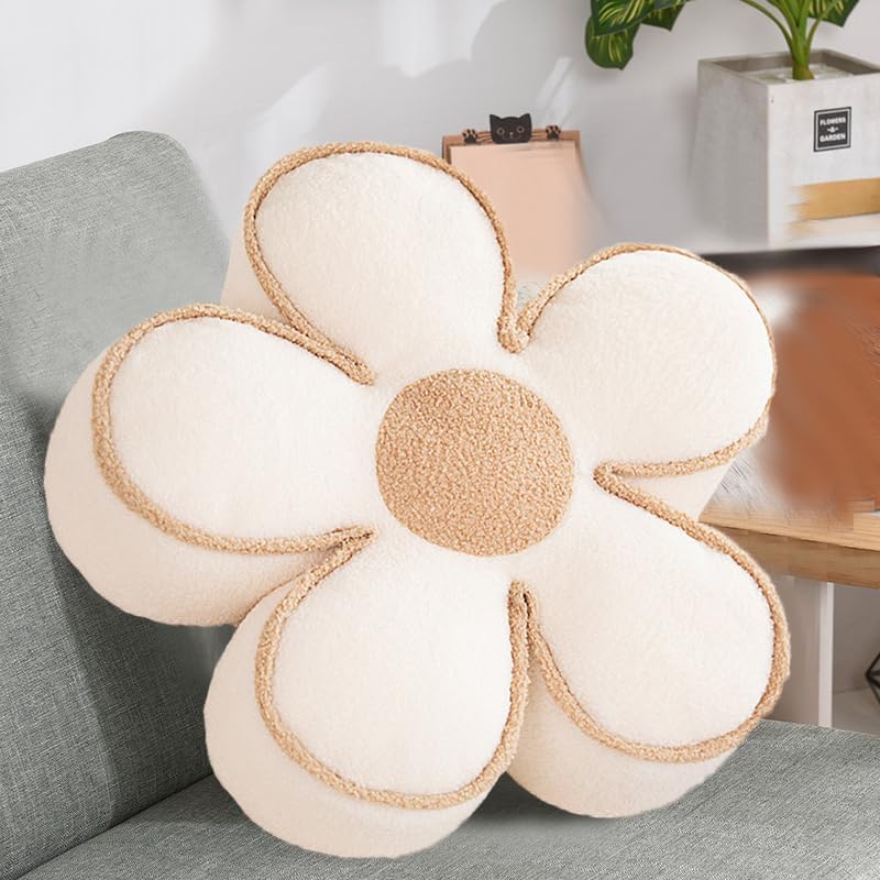 Almohada decorativa suave y decorativa para silla, cojín de suelo para asiento de silla (blanco, 19.6 pulgadas)