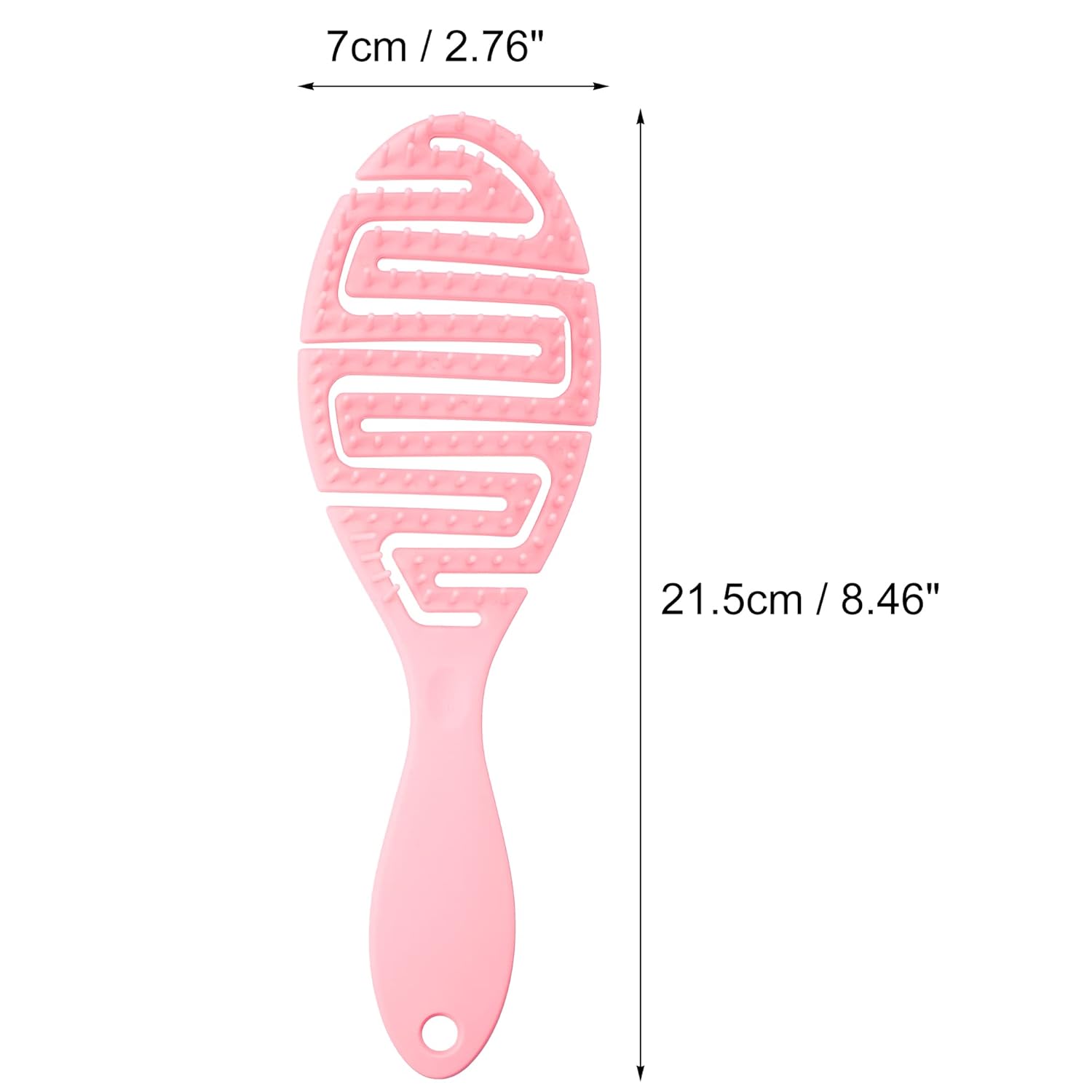 VOCOSTE Cepillo de pelo de rejilla, cepillo desenredante de ducha necesita ventilar, cepillo desenredante de goma rosa