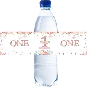 32 etiquetas para botellas de agua de feliz primer cumpleaños color oro rosa, calcomanías de cumpleaños de Folwer I’m One Year, calcomanías de 32 etiquetas para botellas de agua de feliz primer cumpleaños color oro rosa, calcomanías de cumpleaños de Folwer I’m One Year, calcomanías de