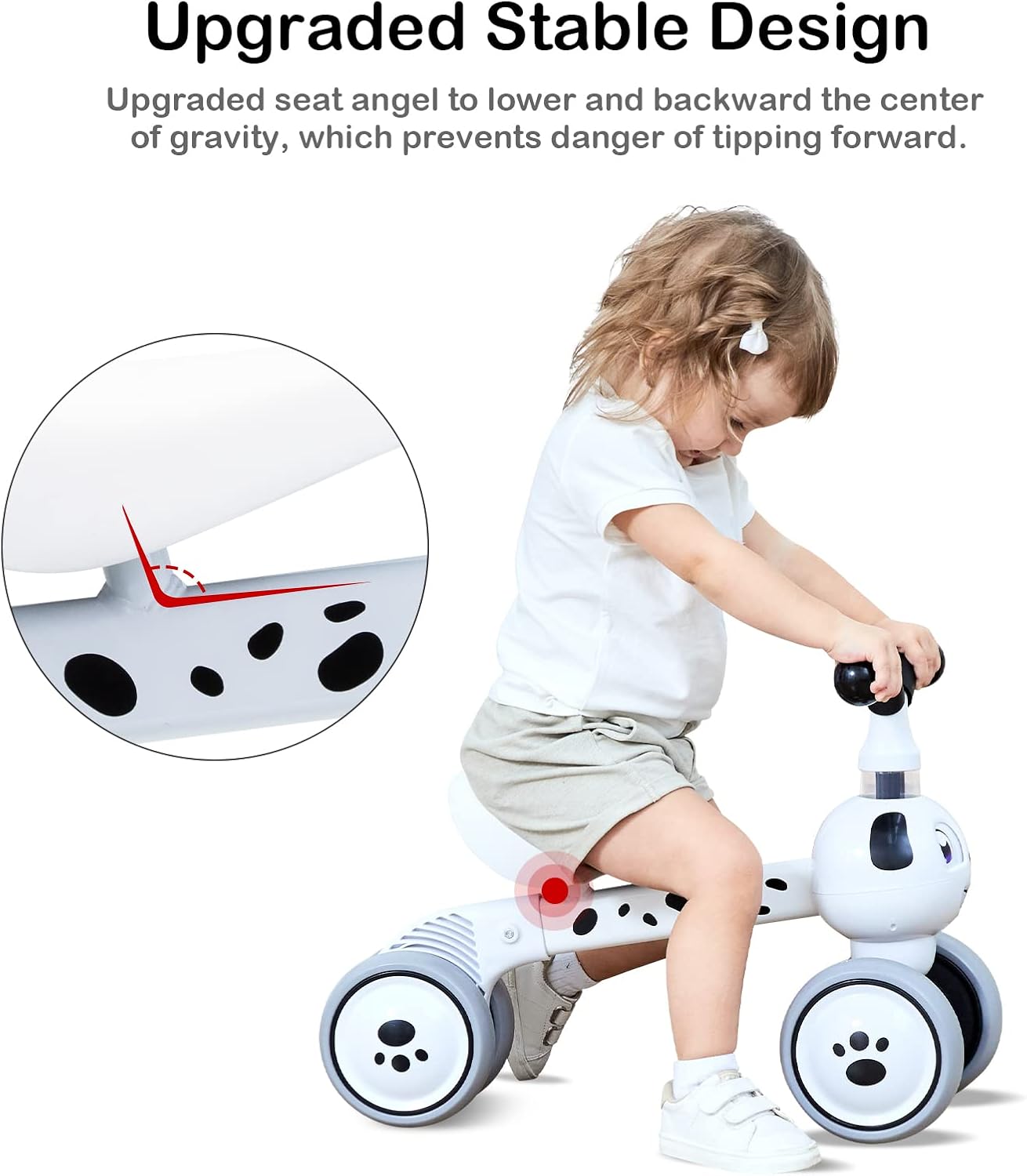 Ancaixin Bicicletas de equilibrio para bebés para niños de 1, 2, 3 años, juguetes de equitación para niños de 10 a 36 meses, sin pedales, 4 ruedas,