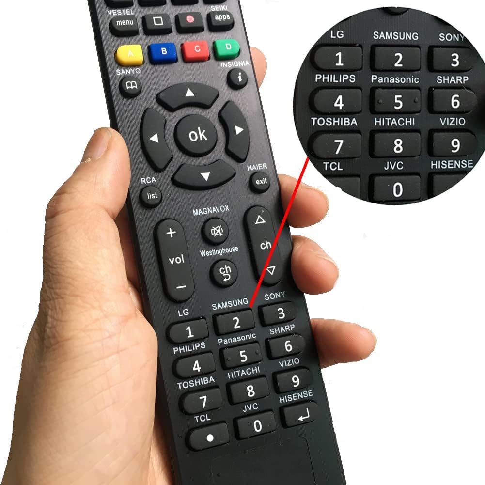 Control remoto universal de TV para televisores inteligentes Vizio TCL JVC Hisence RCA Haier Seiki Insignia Magnavox Westinghouse Smart TVs, solo