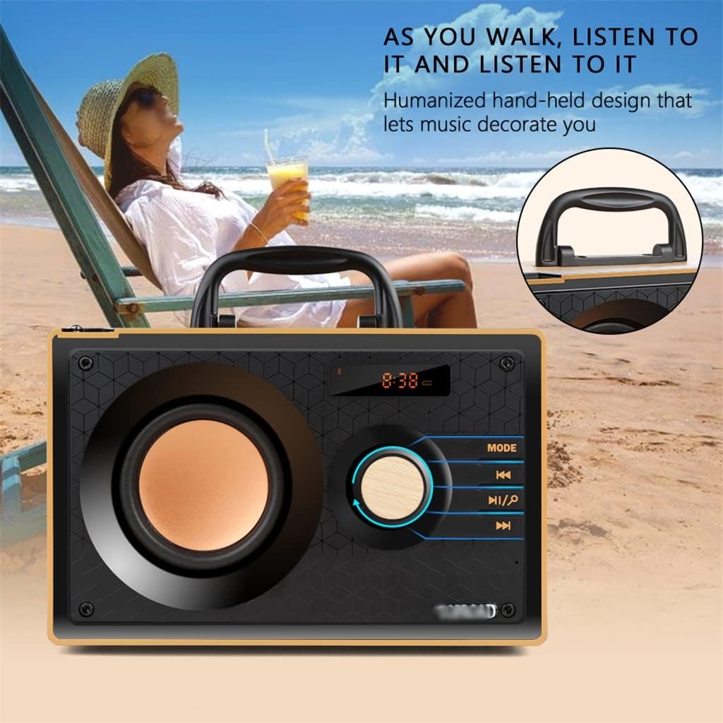 Altavoz Bluetooth portátil inalámbrico de alta potencia, radio FM, subwoofer estéreo al aire libre, soporte de graves de control remoto (color  A,