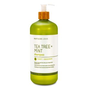 Nature Love Champú aclarante Tea Tree + Mint  Purificar + vigorizar  Revitalizante para todo tipo de cabello  Sin parabenos, libre de crueldad, Nature Love Champú aclarante Tea Tree + Mint  Purificar + vigorizar  Revitalizante para todo tipo de cabello  Sin parabenos, libre de crueldad,