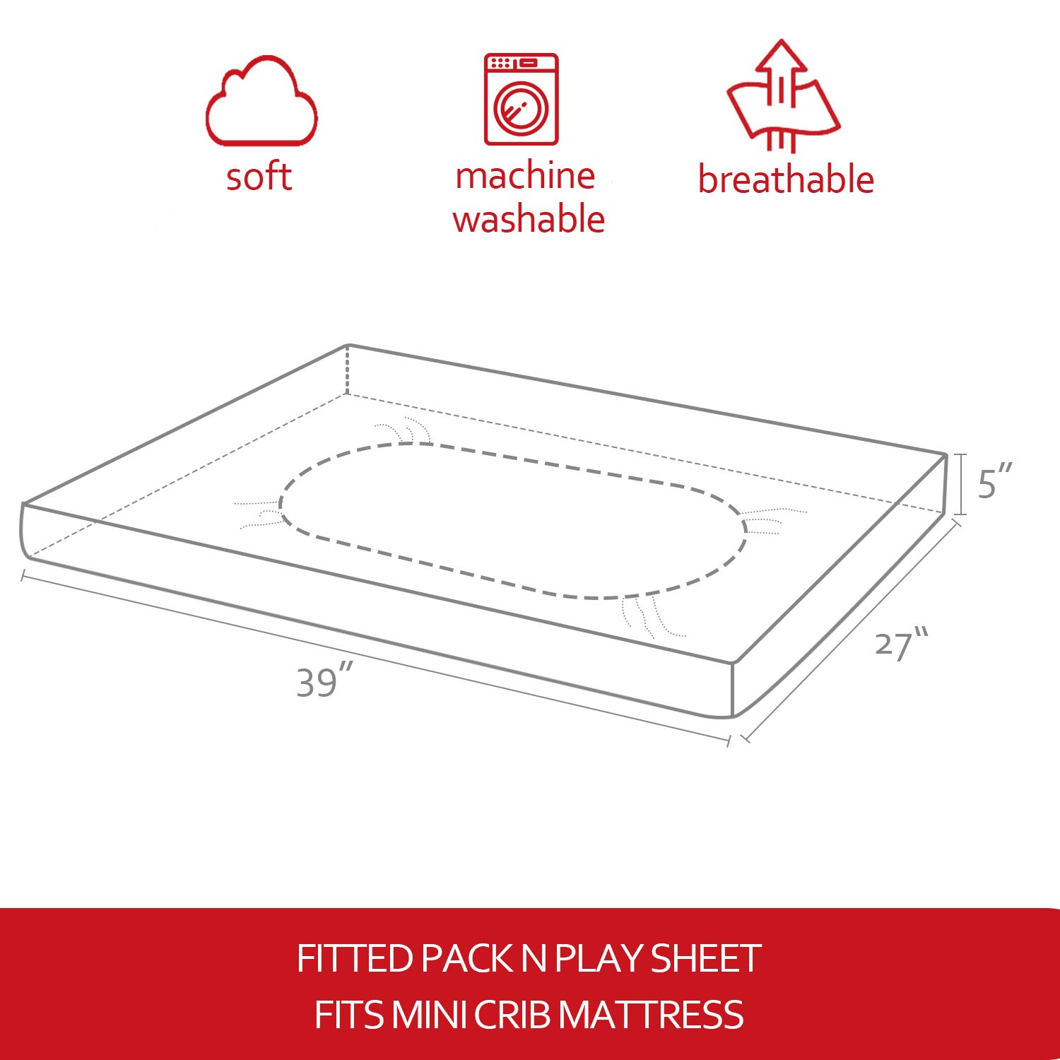 Pack and Play Sheets, paquete de 2 hojas compatibles con Graco Pack n PlayMini Crib, 100% microfibra suave y transpirable, elefante y dinosaurio