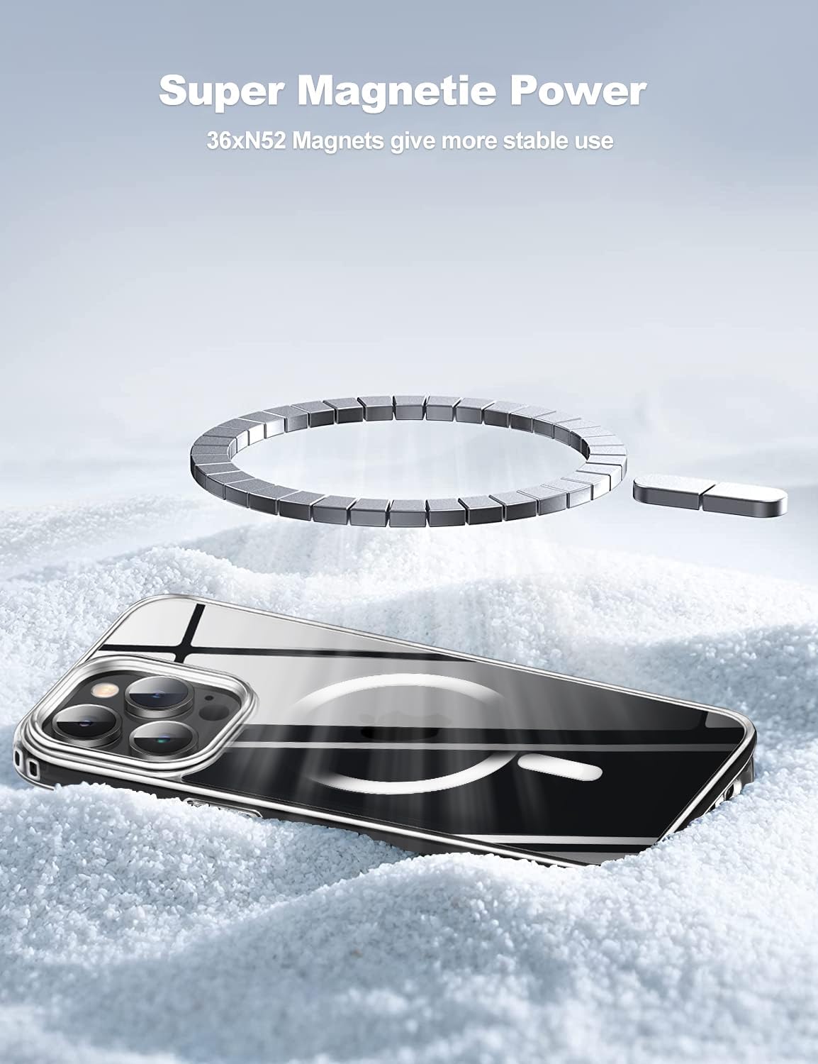 Tigowos Funda compatible con iPhone 15 Pro, compatible con MagSafe de 10 pies, resistente a las caídas, con sensación de piel mate, cubierta trasera