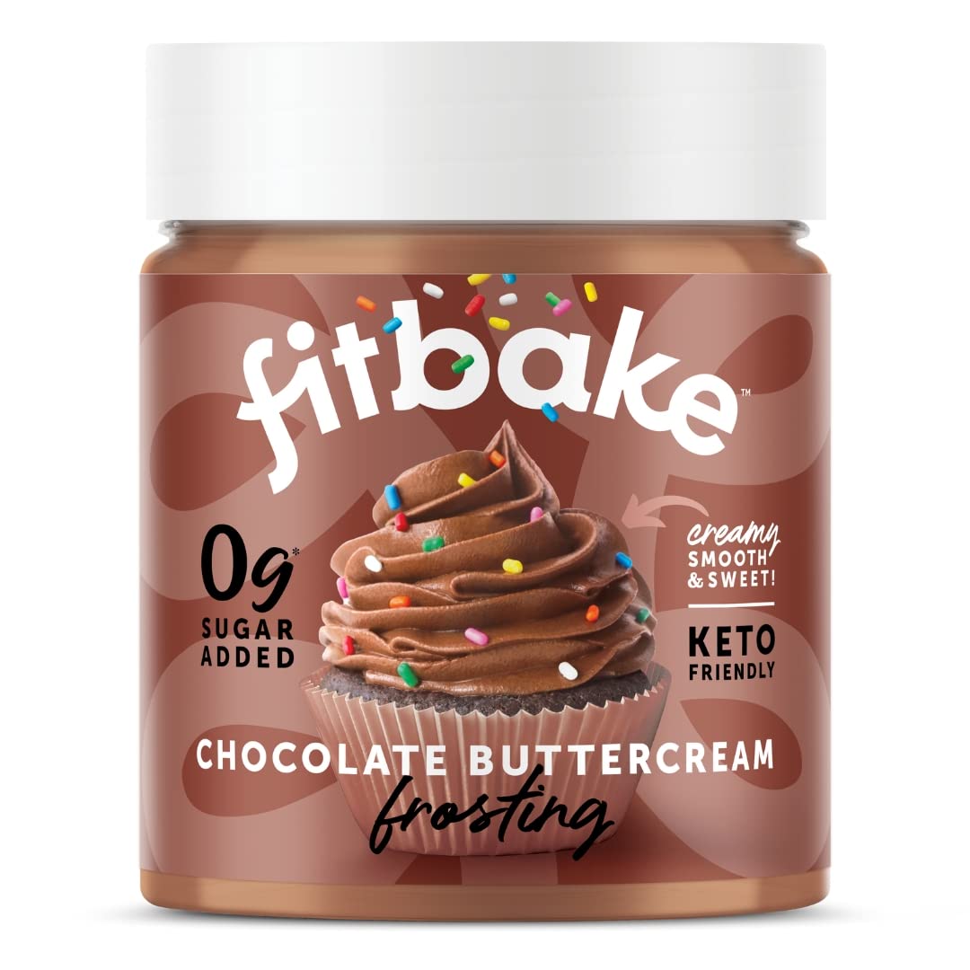 FitBake Glaseado de crema de mantequilla de queso crema, vainilla y chocolate, glaseado keto para postres bajos en carbohidratos, sin azúcar