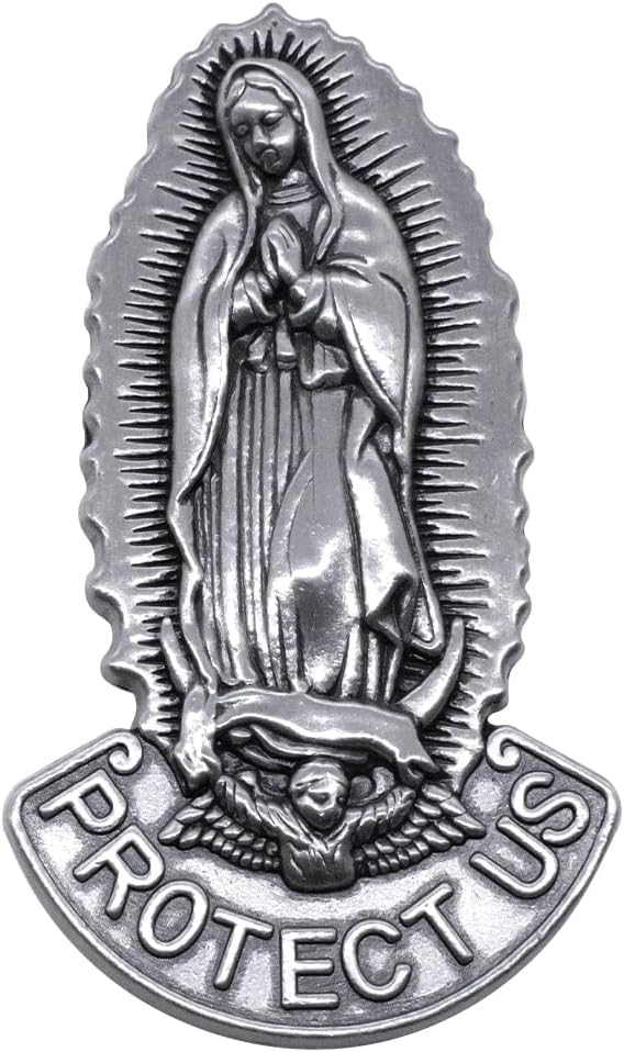 Clips de metal para visera religiosa, decoración católica para automóviles, camiones, barcos y caravanas, gran regalo religioso, incluye una tarjeta