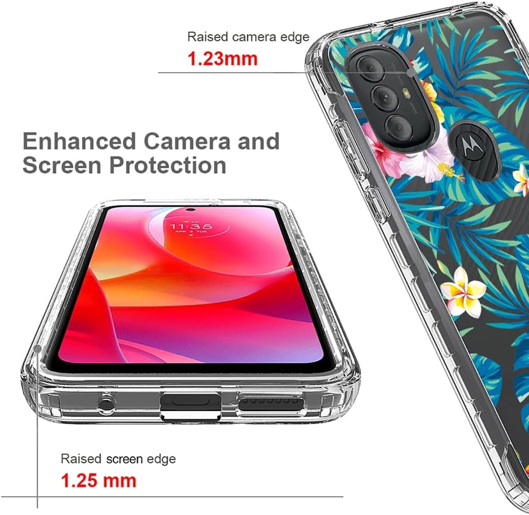 Funda para Moto G Power 2022 con protector de pantalla de vidrio templado, cuerpo completo, a prueba de golpes, transparente, suave, funda