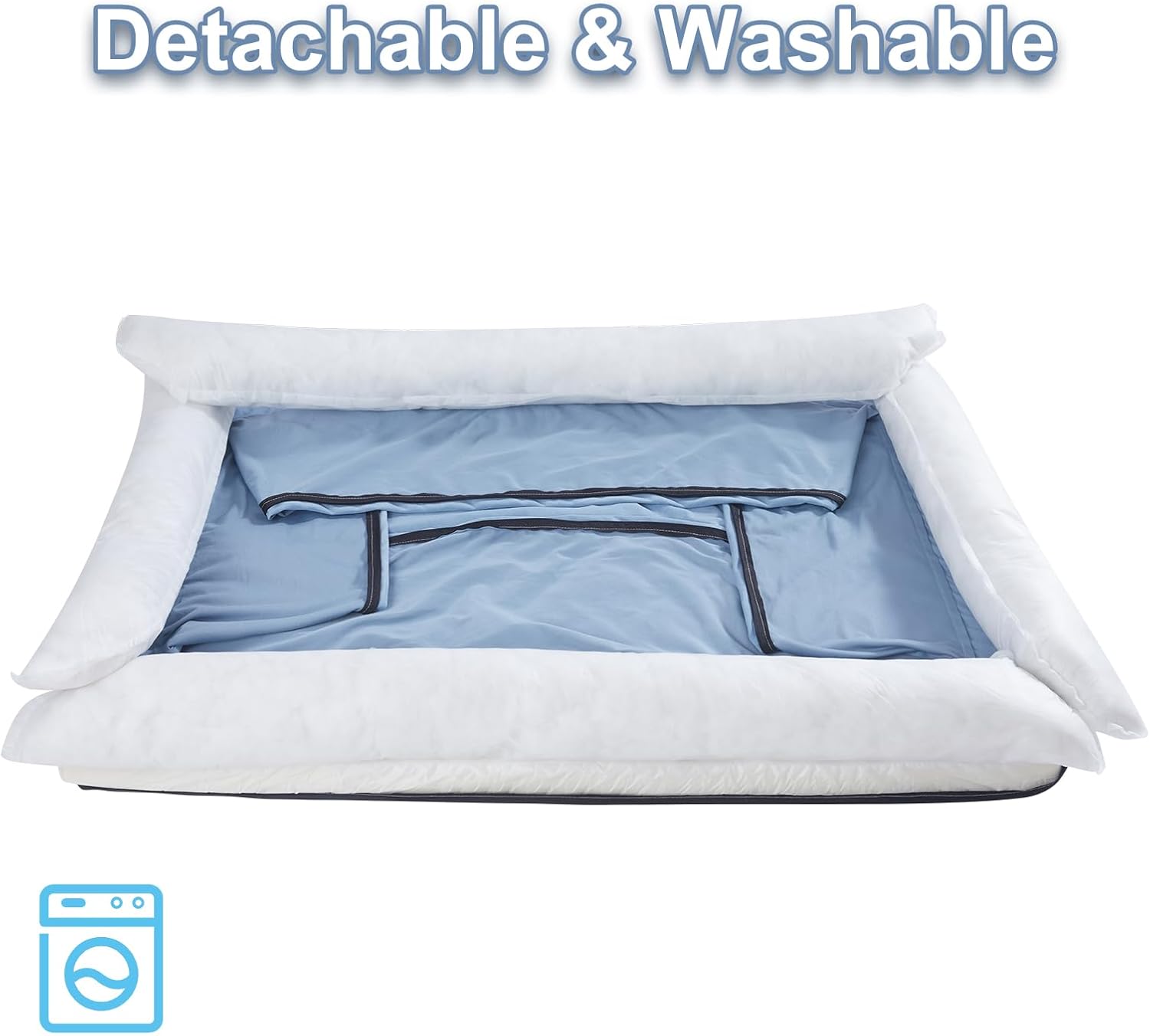 Jiupety Cama ortopédica para perros medianos, cama de espuma impermeable para perros con funda extraíble lavable, sofá para perro con caja de
