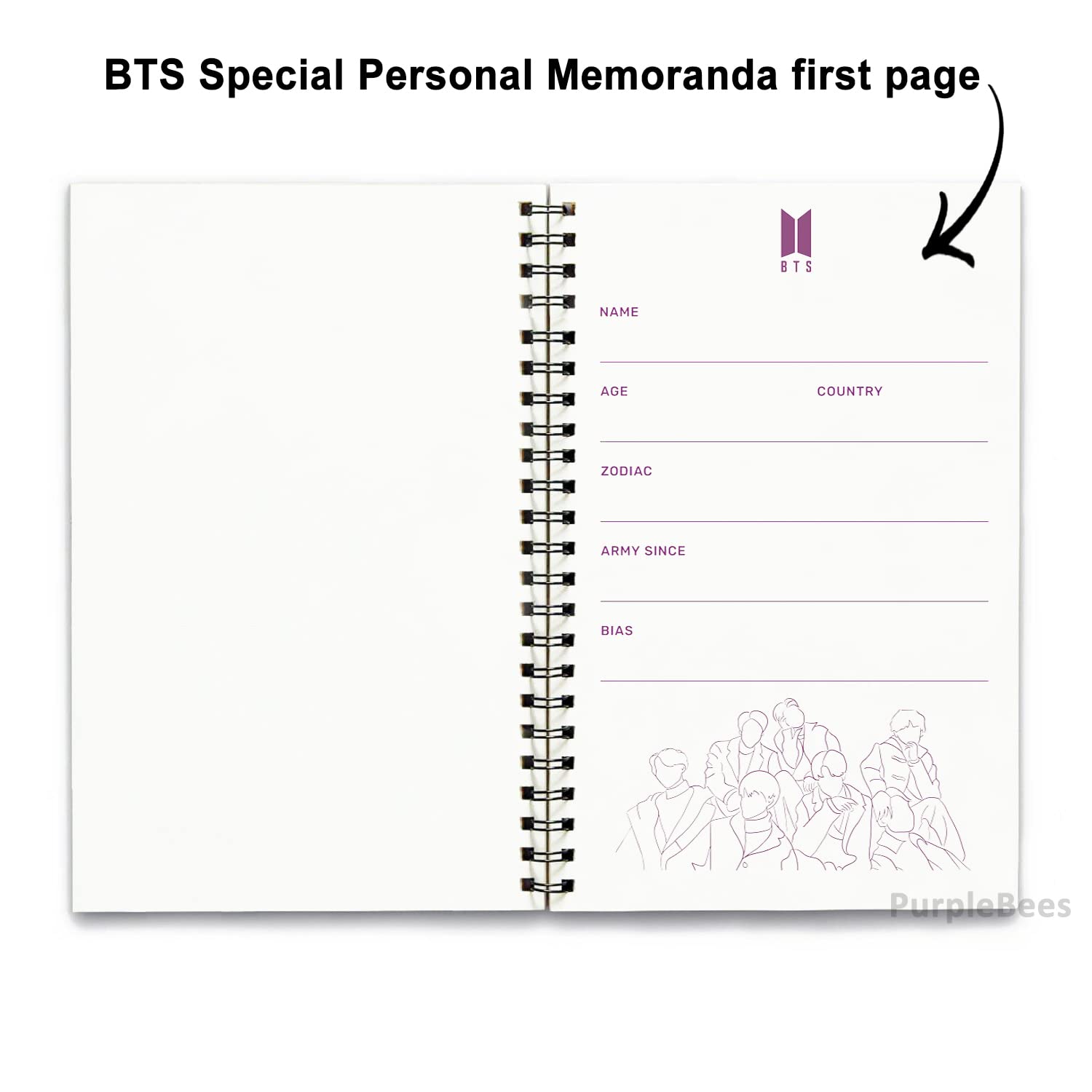 BTS Love Yourself Notebook  A5 160 Pages Wiro bound Notebook