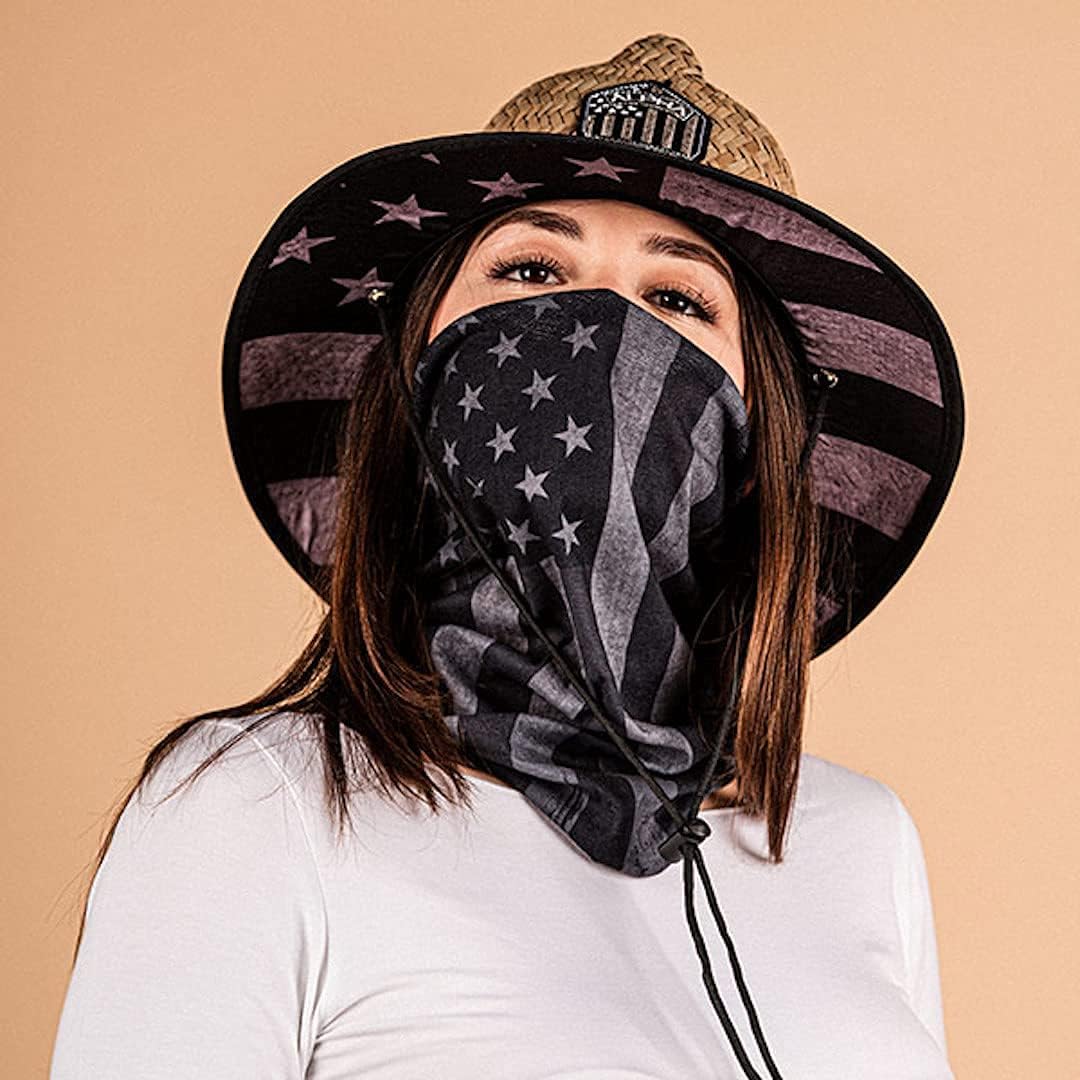 Alpha Defense Fire Co. Sombrero de paja  Sombrero bajo ala para hombres y mujeres  Incluye 1 protector facial