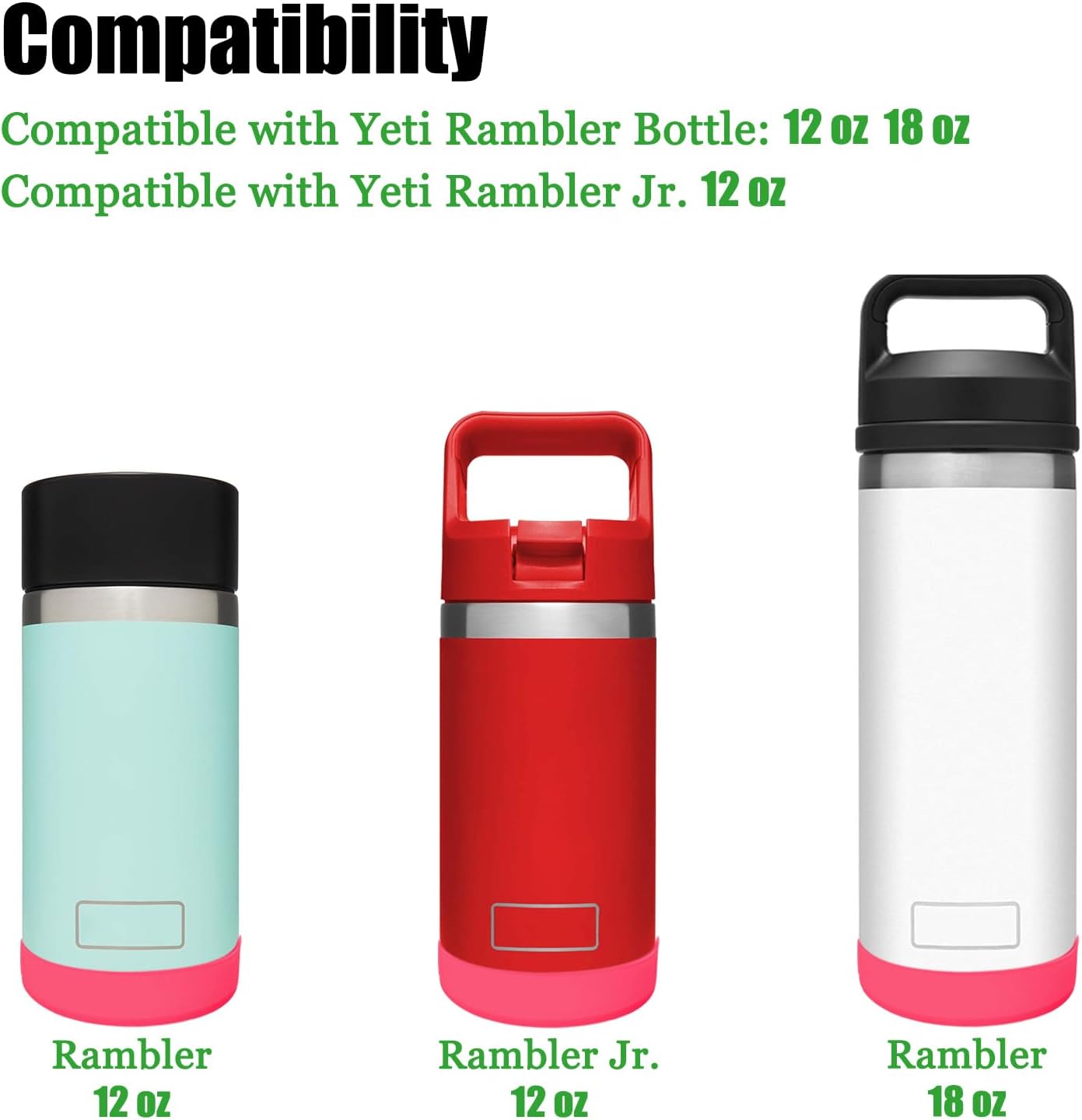 Funda de silicona para botas YETI Rambler Jr de 12 onzas y Rambler de 12 onzas y 18 onzas, protección más segura para botella YETI Rambler  Apto