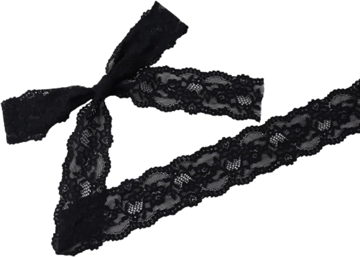 Duuclume Tela de encaje vintage de 2.4 pulgadas x 5 yardas, ribete de encaje negro costura, cinta de encaje elástica  perfecta para manualidades,