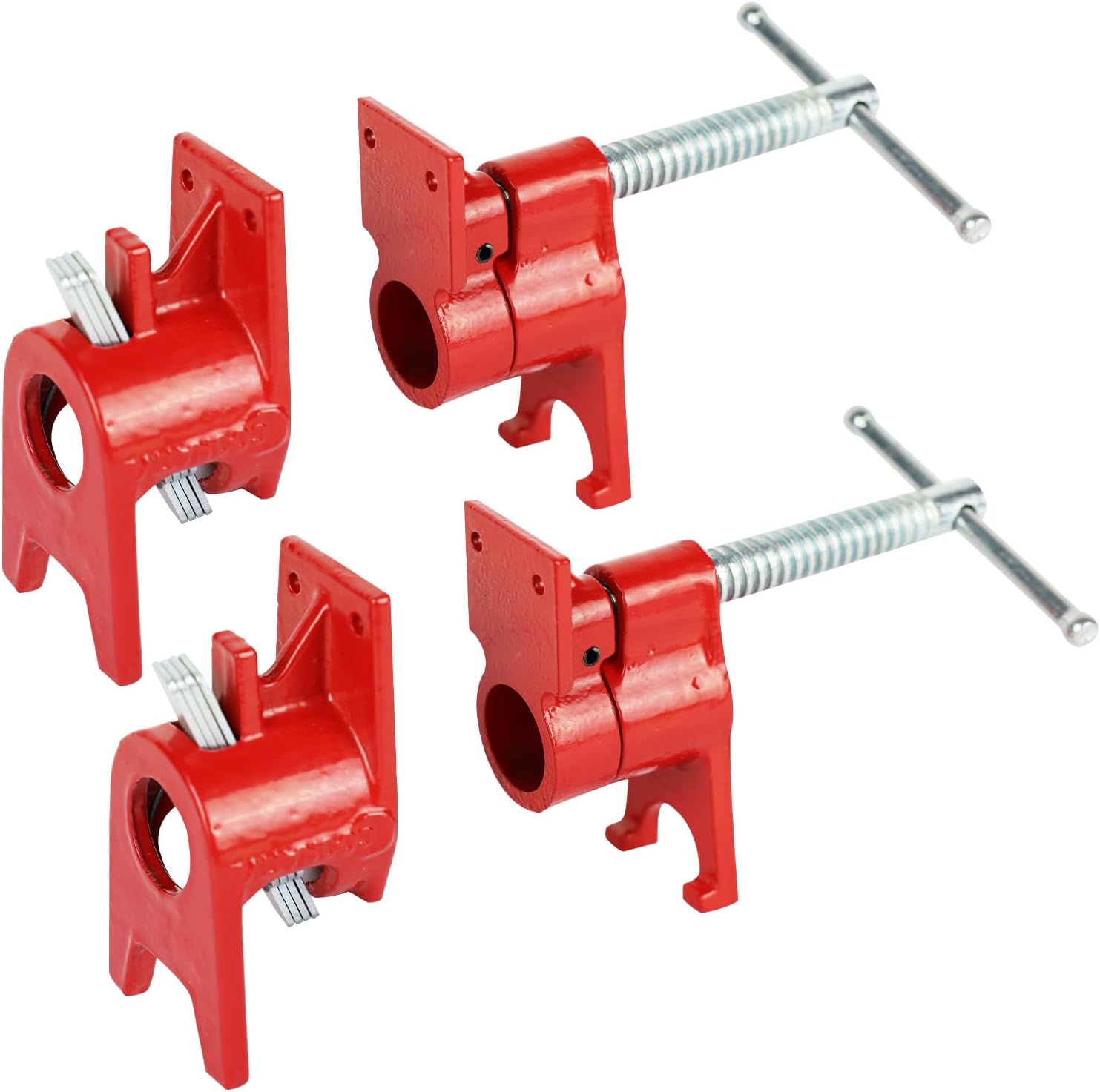 COGNATIVE Abrazaderas de tubo de 34 pulgadas para carpintería de hierro fundido resistente abrazaderas de tubo de liberación rápida con soporte para