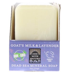One with Nature Jabón mineral del Mar Muerto, leche de cabra y lavanda, 6 barras, 4 oz (114 g) cada una One with Nature Jabón mineral del Mar Muerto, leche de cabra y lavanda, 6 barras, 4 oz (114 g) cada una