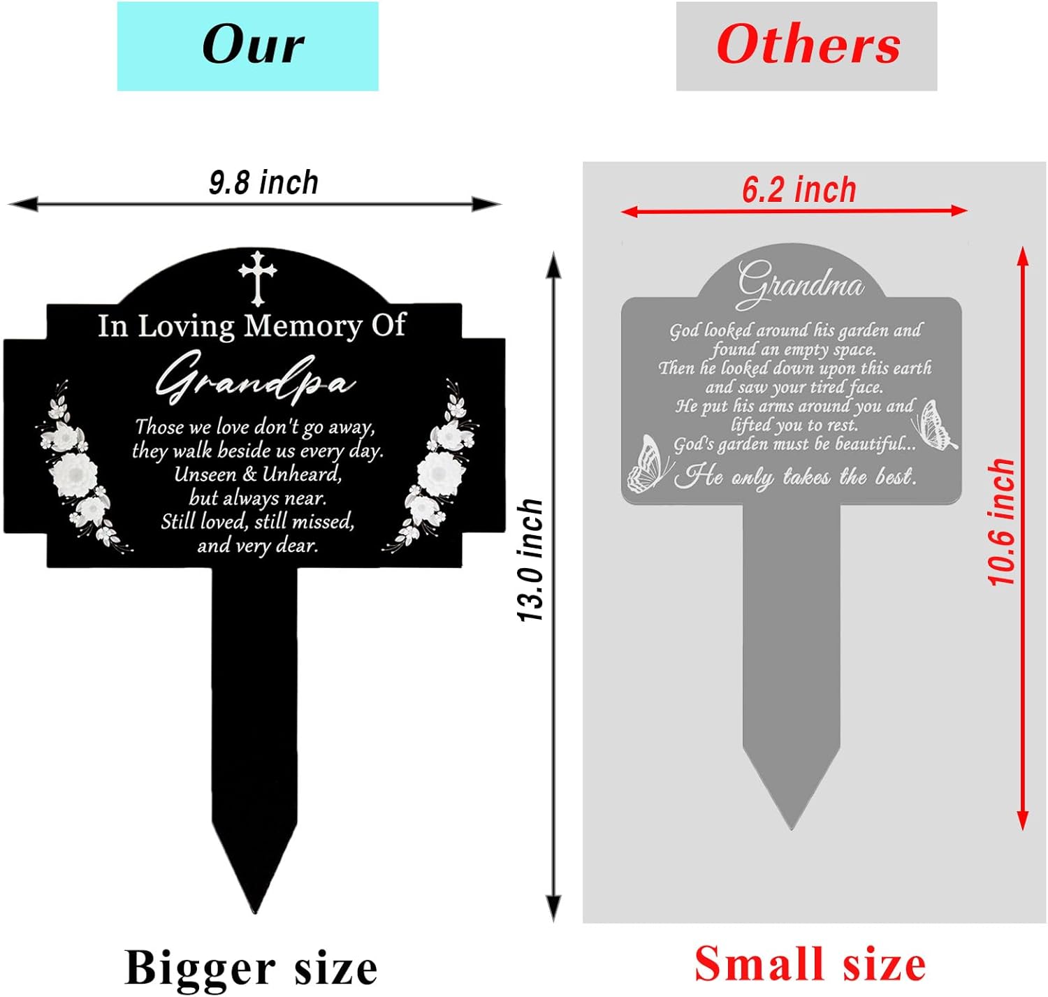 Marcadores de tumba, estacas conmemorativas, decoraciones de tumbas para cementerio, impermeable, placa de cementerio, estaca de condolencia, estaca