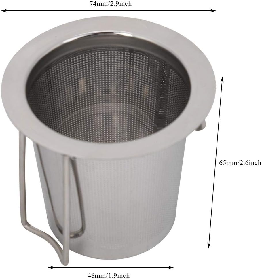 Fdit Filtro plegable del colador de la taza del metal del infusor del té de la malla del acero inoxidable con la tapa