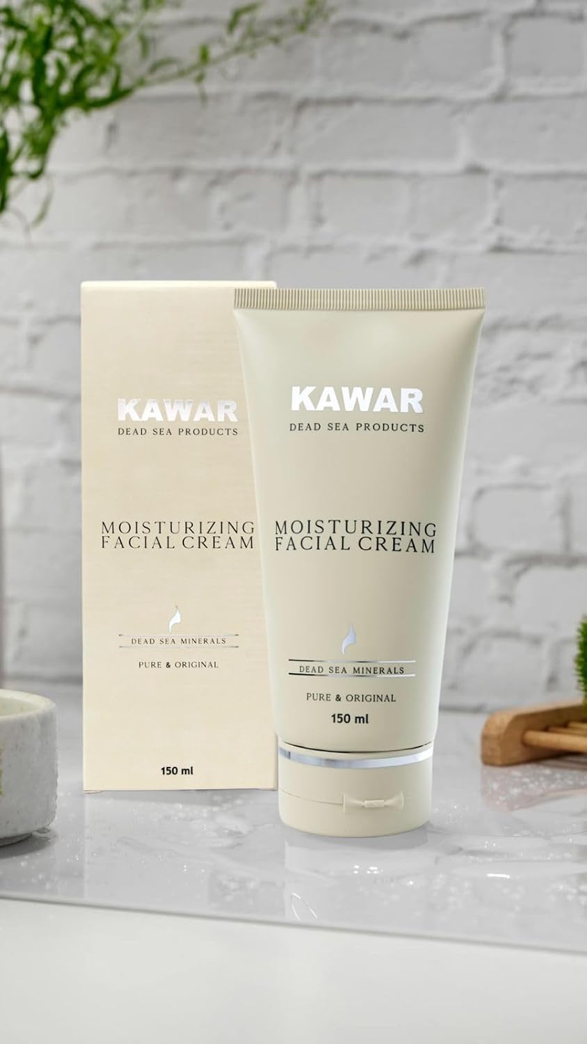 Crema facial hidratante del Mar Muerto con niacinamida y ceramidas, hidrata y calma con manteca de karité y aceite de argán, hidratante vegano para