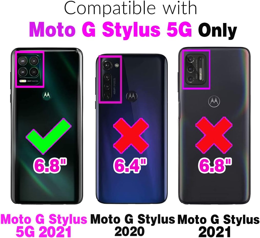 Funda para teléfono Moto G Stylus 5G 2021 con correa cruzada para el hombro y tarjetero de cuero para tarjetas de crédito, bolsillo delgado,