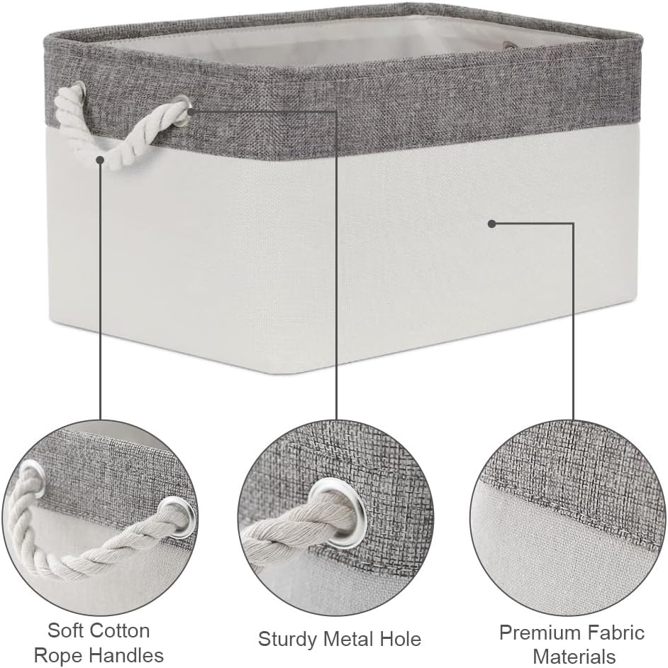 Sacyic Cesta de organización y almacenamiento para organizar, paquete de 4 cubos grandes de almacenamiento de tela de 16 x 12 x 8 pulgadas, canastas