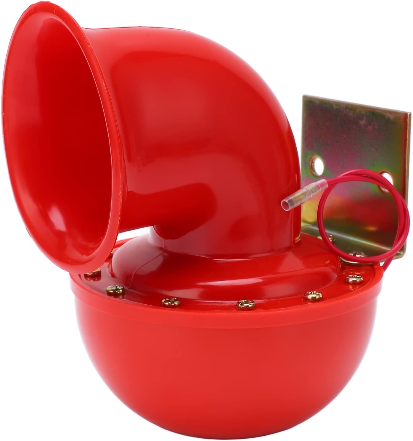 Bocina de coche, 12 V 150 db, bocina de aire roja, cuerno de toro eléctrico, bocina de metal con sonido de vaca para camión, tren, barco,