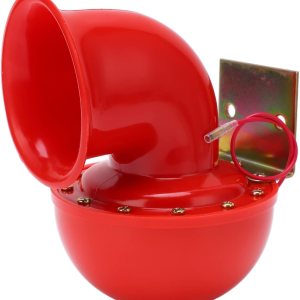 Bocina de coche, 12 V 150 db, bocina de aire roja, cuerno de toro eléctrico, bocina de metal con sonido de vaca para camión, tren, barco, Bocina de coche, 12 V 150 db, bocina de aire roja, cuerno de toro eléctrico, bocina de metal con sonido de vaca para camión, tren, barco,