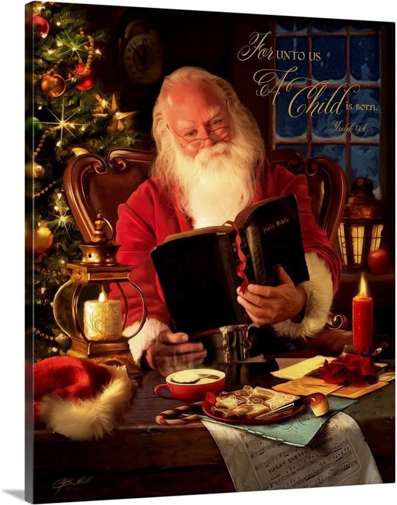 Lienzo decorativo para pared, diseño de Papá Noel, ilustraciones navideñas