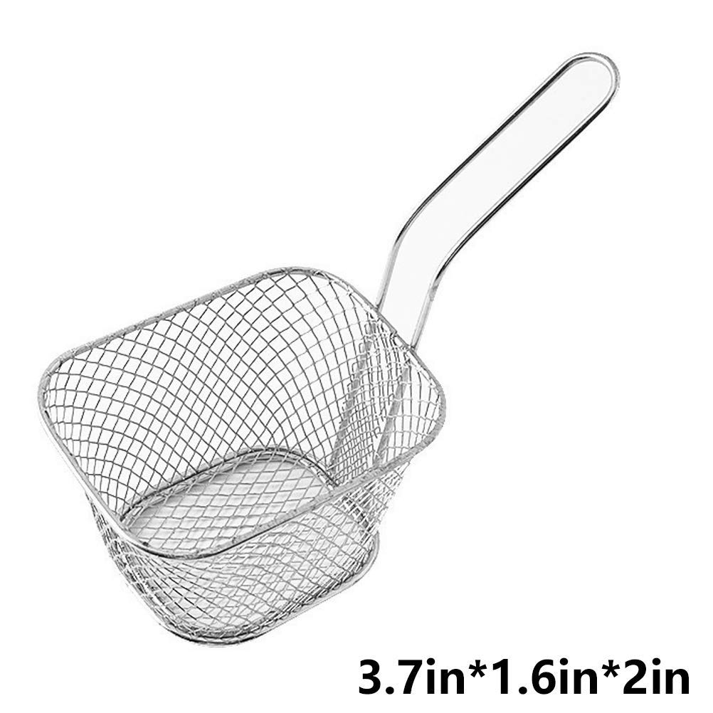 4 mini cestas cuadradas para papas fritas de 3.7 x 1.65 x 2 pulgadas, mesa Odowalker para servir papas fritas, cestas de papas fritas, escritorio,