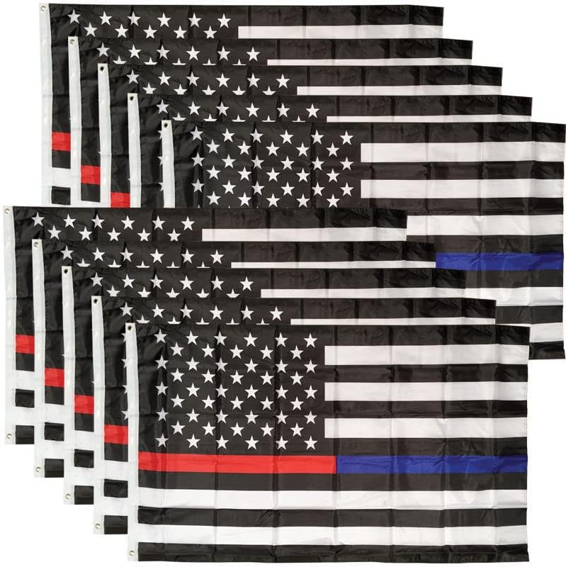 Premium 10 Pack Thin Thin Line USA Flag 3x5ft 3’x5′ grommets