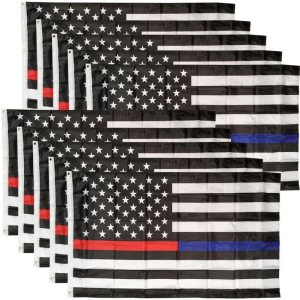Premium 10 Pack Thin Thin Line USA Flag 3x5ft 3’x5′ grommets Premium 10 Pack Thin Thin Line USA Flag 3x5ft 3’x5′ grommets