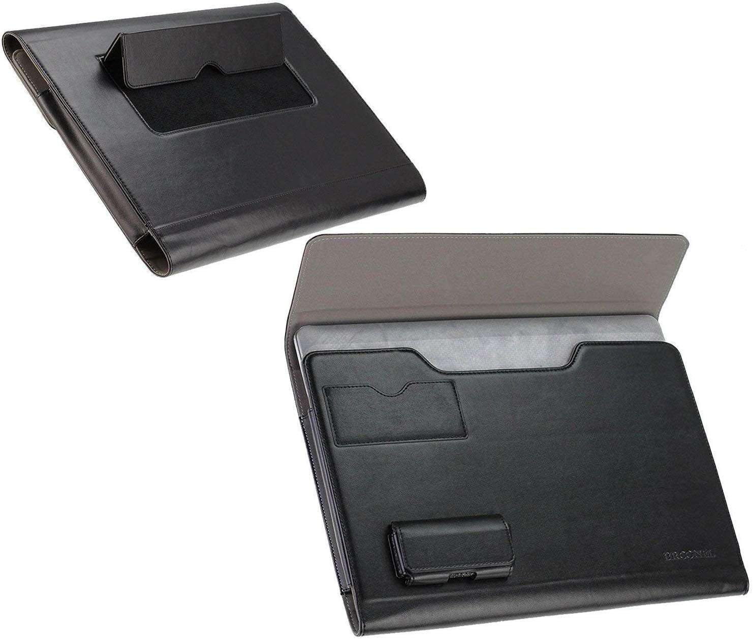 Broonel Black Leather Folio Case – Compatible with CHUWI AeroBook Notebook Ultrabook 13.3 Inch
