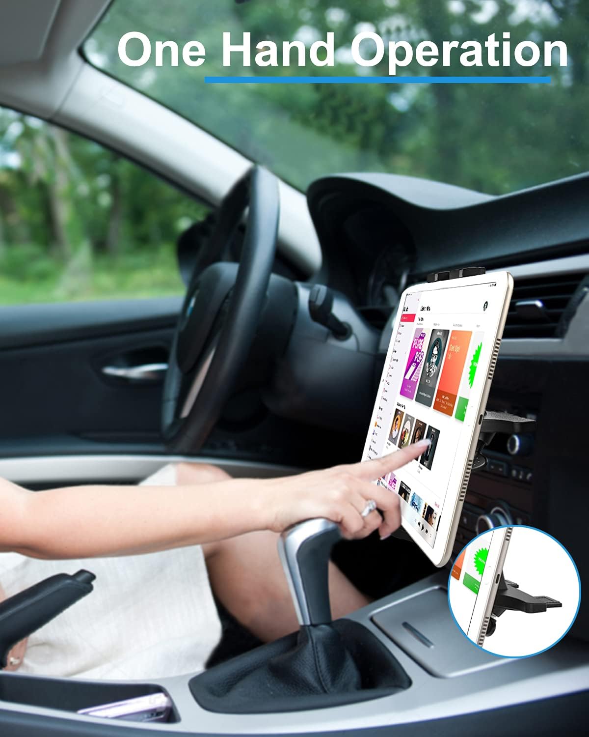 Soporte para tablet con ranura para CD de automóvil para teléfono y iPad de 4.7 a 12.9 pulgadas  Phichy ultra resistente reproductor de CD soporte