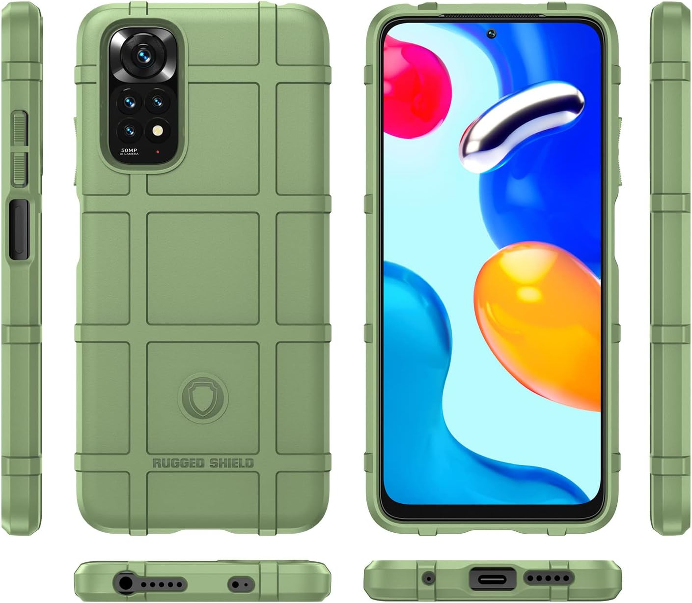 CCSmall Funda para Xiaomi Redmi Note 11 4G, resistente a prueba de golpes de grado militar a prueba de caídas, súper resistente, cubierta resistente