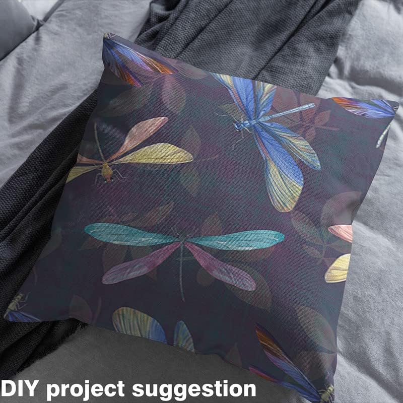 Feelyou The Yard – Tela de tapicería de libélula ornamental, tela decorativa de animales mosca colorida para tapicería y proyectos de bricolaje en